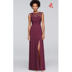 Long Bridesmaids Dress with Lace Bodice